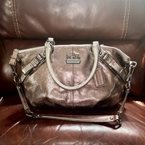 🔥🔥🔥Coach Madison Metallic Leather Satchel Shoulder Bag